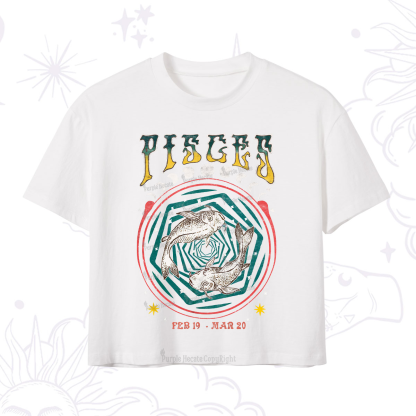 Purplehecate Pisces Crew Zodiac Crop T-Shirt