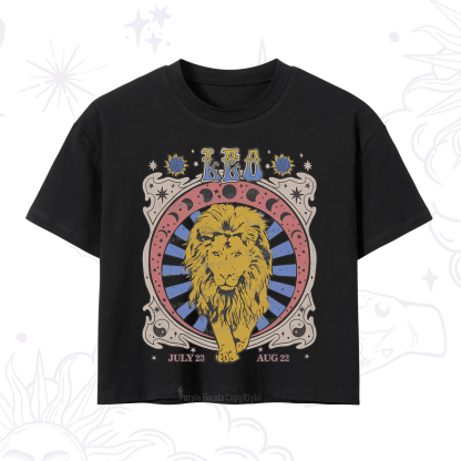 Purplehecate Leo Crew Zodiac Crop T-Shirt