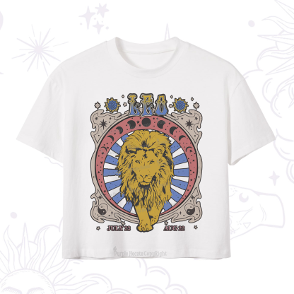 Purplehecate Leo Crew Zodiac Crop T-Shirt
