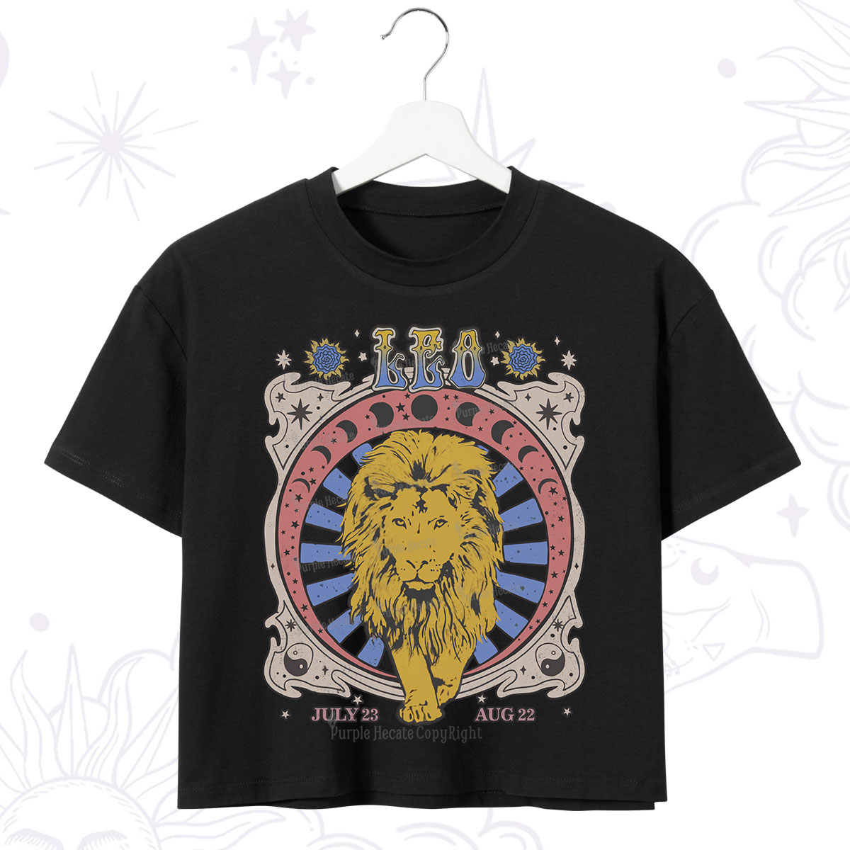 Purplehecate Leo Crew Zodiac Crop T-Shirt