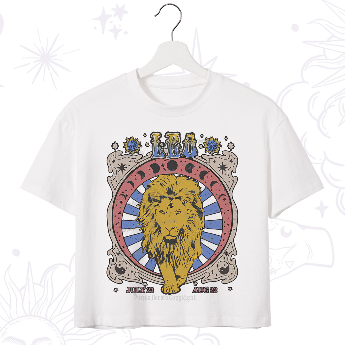 Purplehecate Leo Crew Zodiac Crop T-Shirt