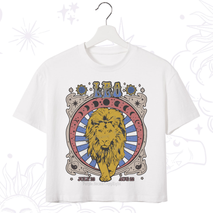 Purplehecate Leo Crew Zodiac Crop T-Shirt