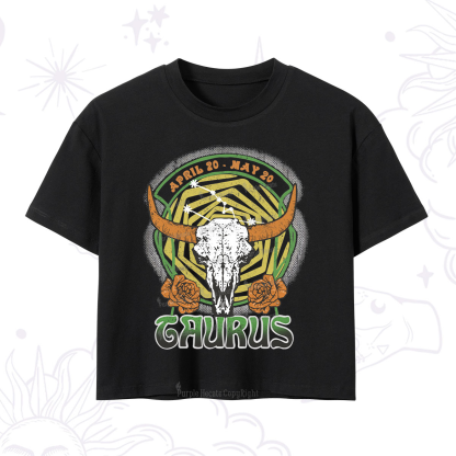 Purplehecate Taurus Crew Zodiac Crop T-Shirt