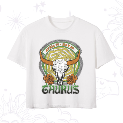 Purplehecate Taurus Crew Zodiac Crop T-Shirt