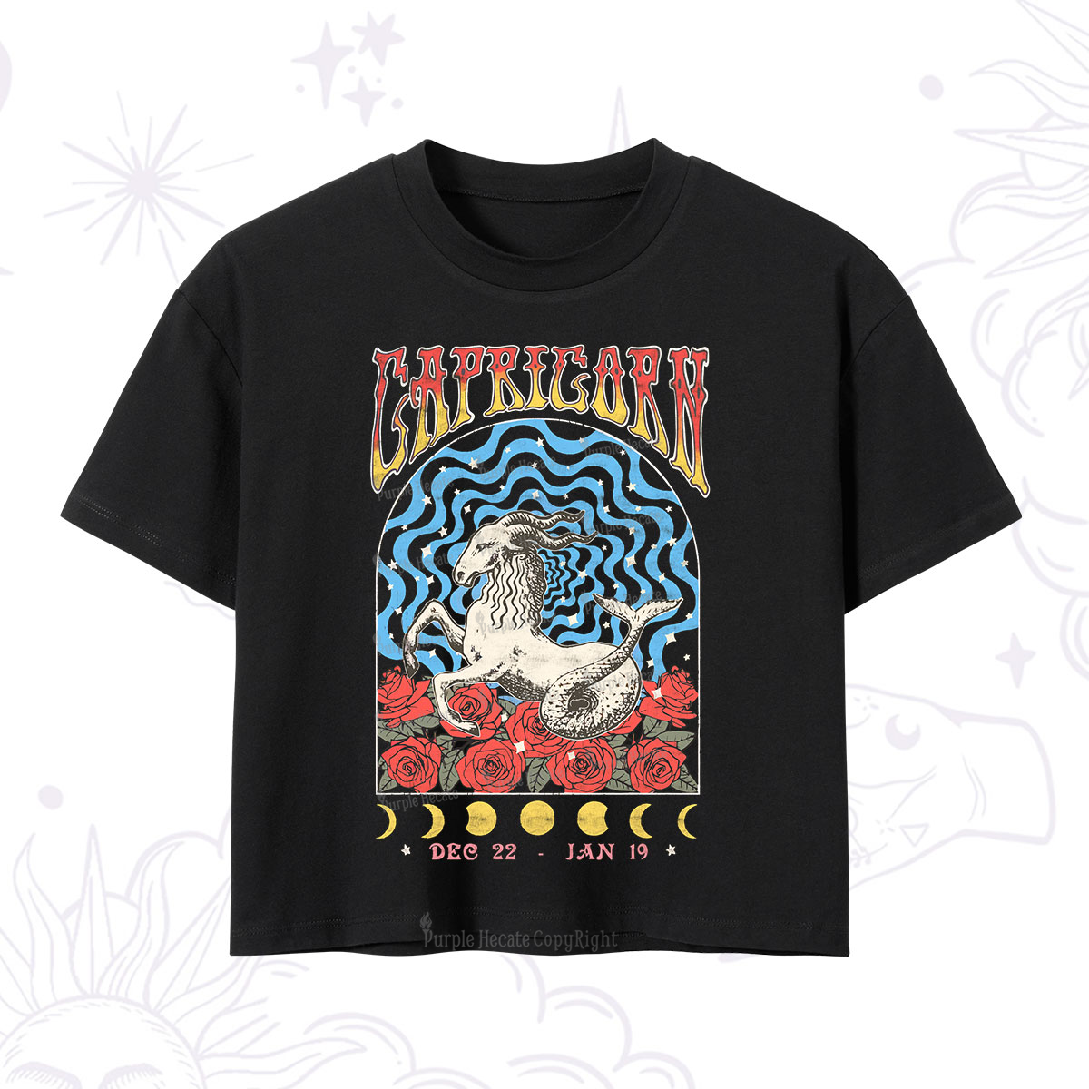 Purplehecate Capricorn Crew Zodiac Crop T-Shirt