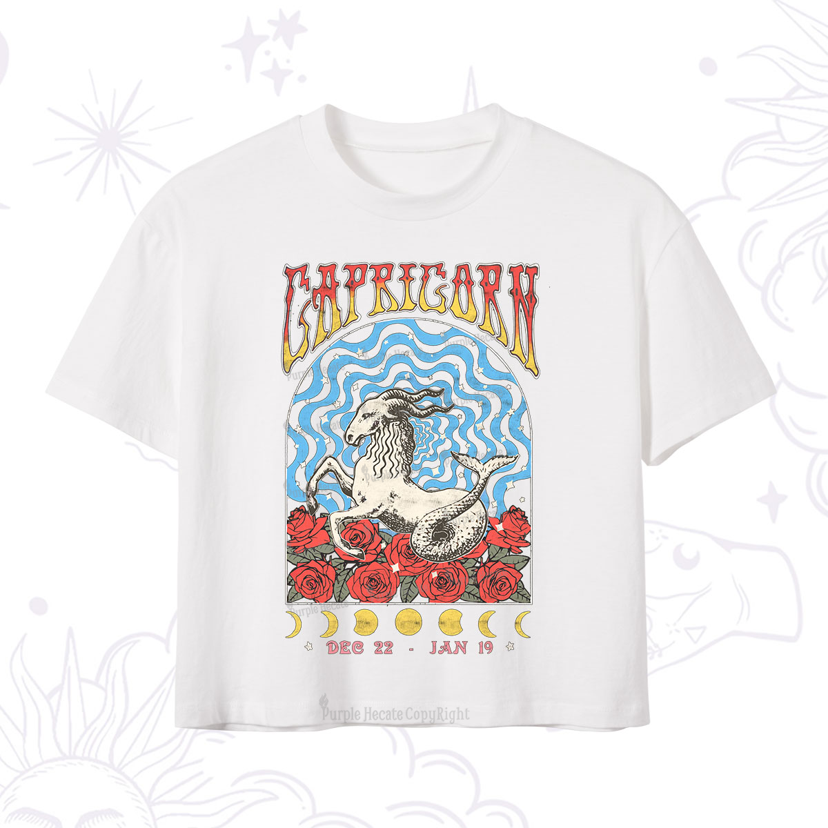 Purplehecate Capricorn Crew Zodiac Crop T-Shirt