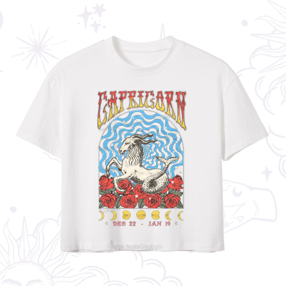 Purplehecate Capricorn Crew Zodiac Crop T-Shirt