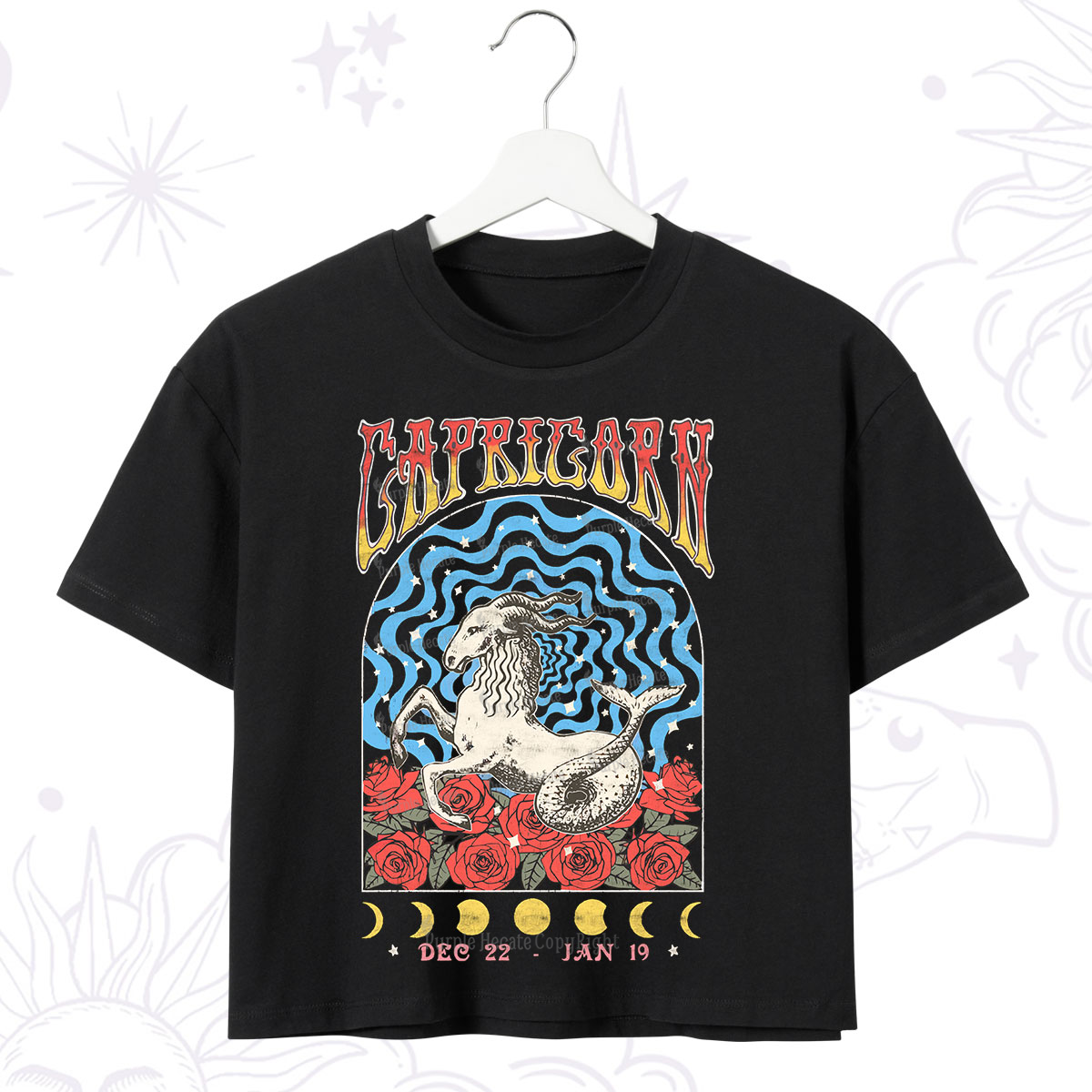 Purplehecate Capricorn Crew Zodiac Crop T-Shirt