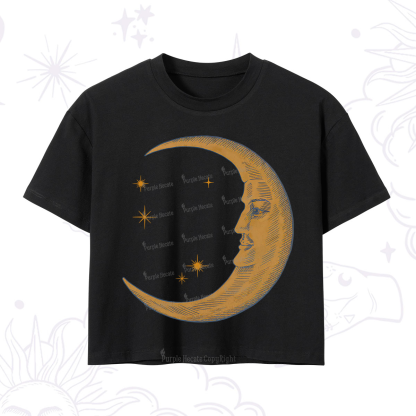 Purplehecate Celestial Moon Crop T-Shirt