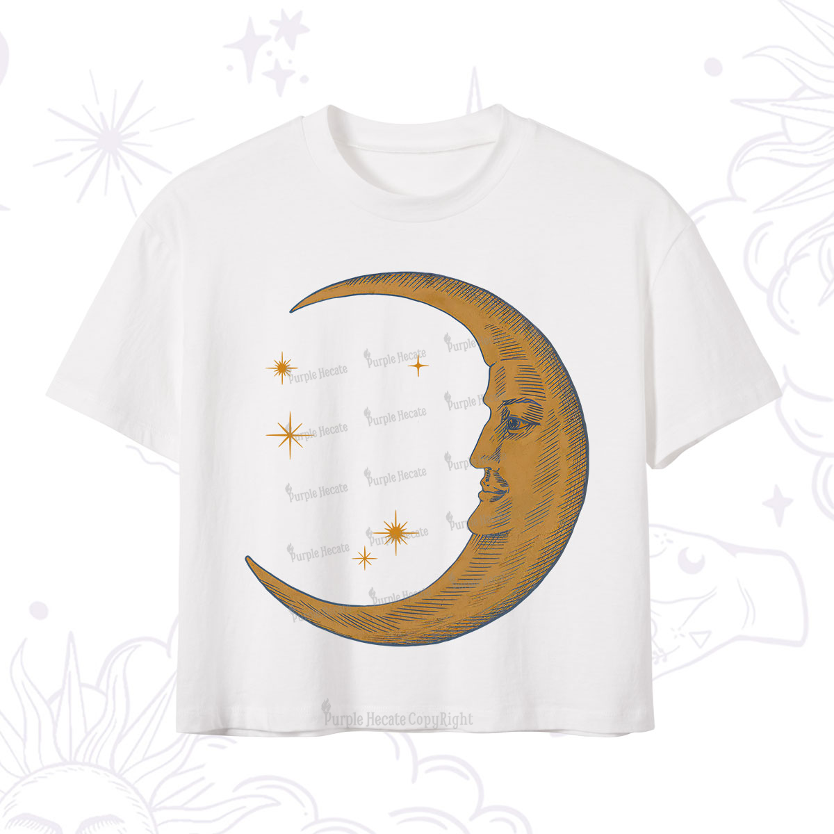 Purplehecate Celestial Moon Crop T-Shirt