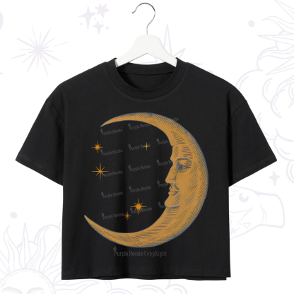 Purplehecate Celestial Moon Crop T-Shirt