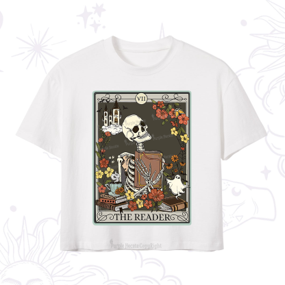Purplehecate The Reader Tarot Card Crop T-Shirt