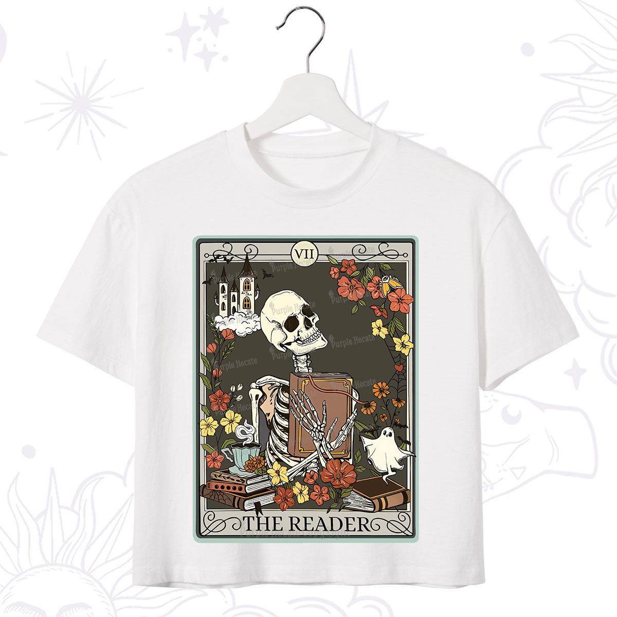 Purplehecate The Reader Tarot Card Crop T-Shirt