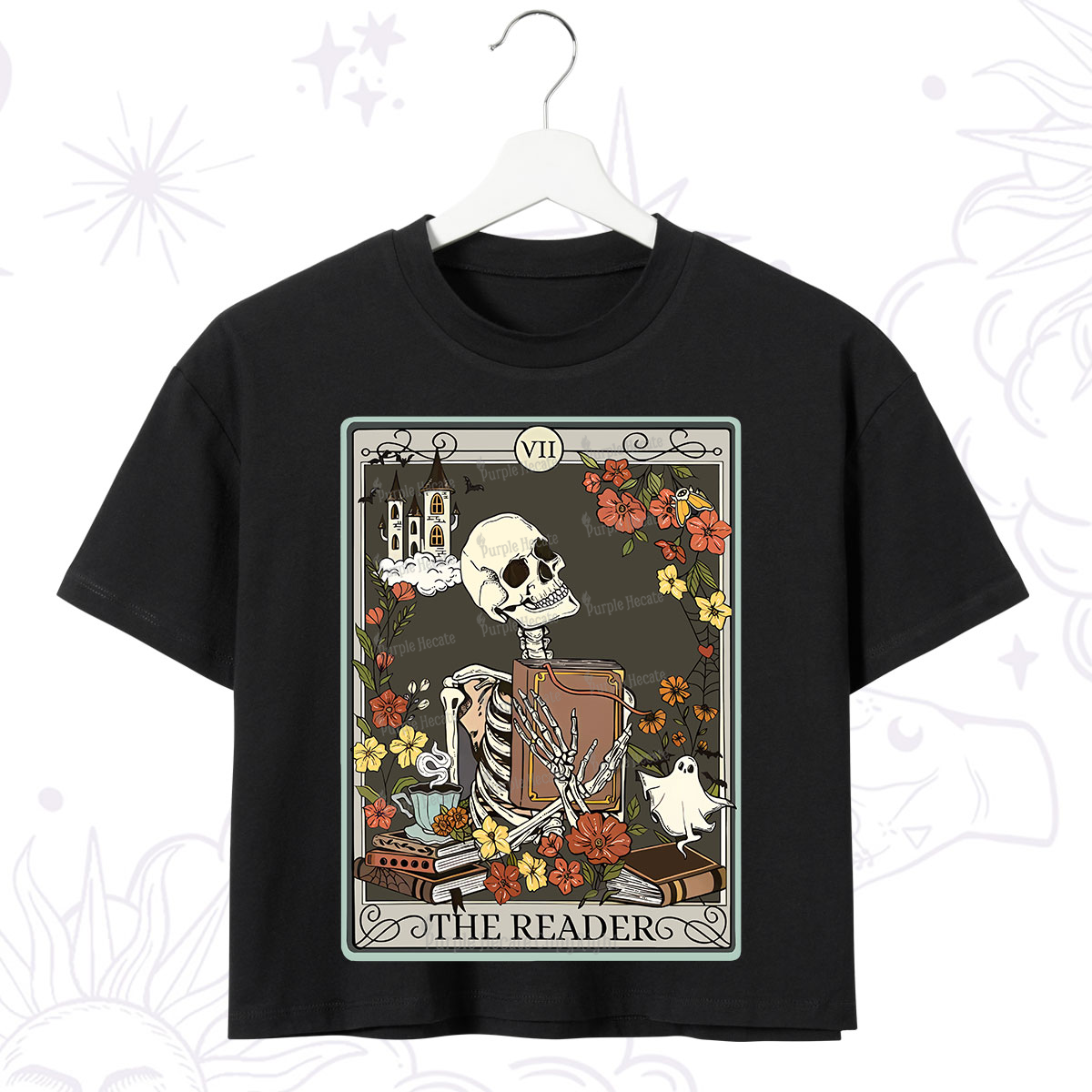 Purplehecate The Reader Tarot Card Crop T-Shirt
