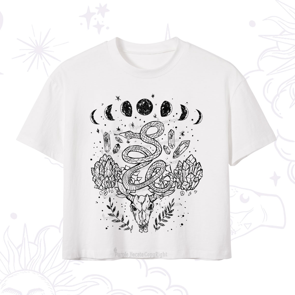Purplehecate Crystals Witchy Crop T-Shirt