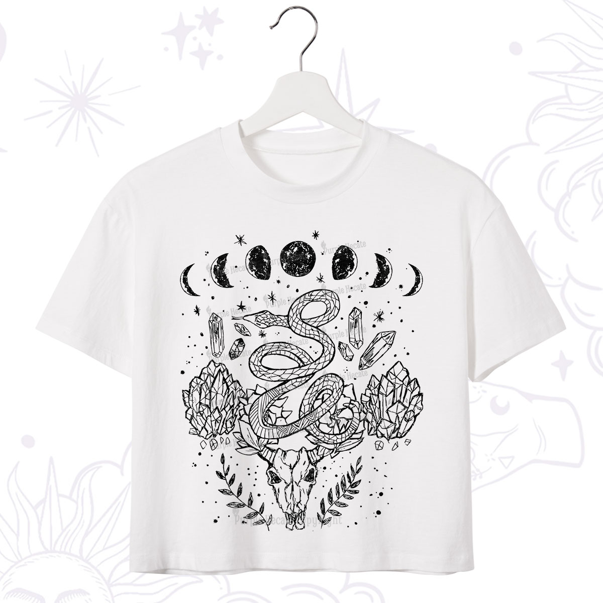 Purplehecate Crystals Witchy Crop T-Shirt