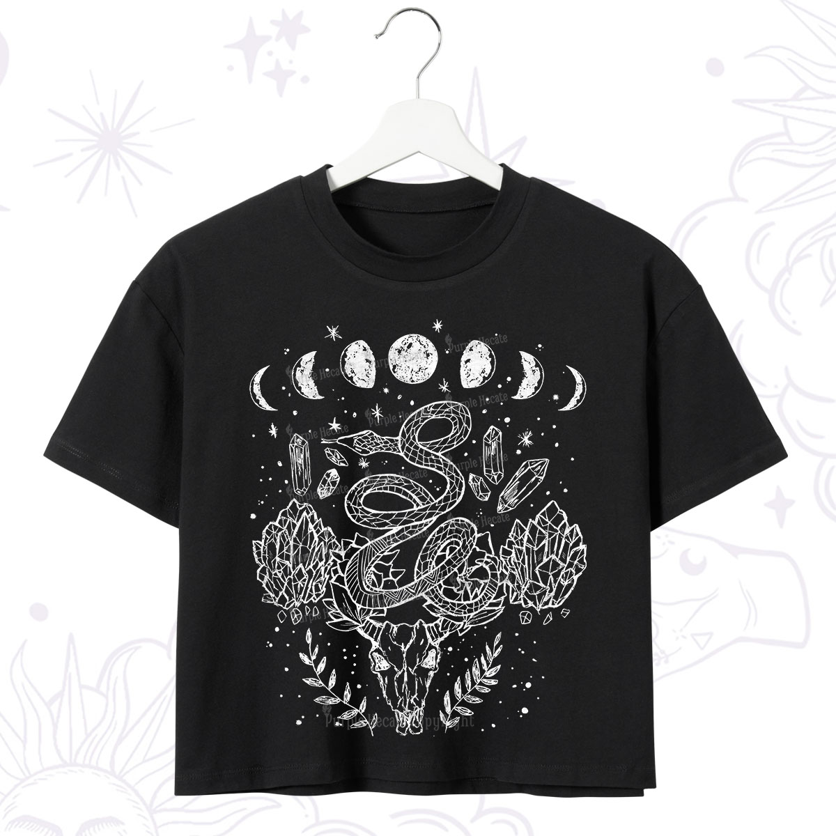 Purplehecate Crystals Witchy Crop T-Shirt