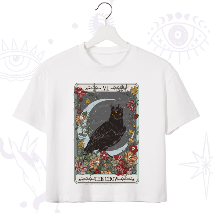 Purplehecate The Crow Tarot Card Crop T-Shirt