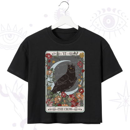 Purplehecate The Crow Tarot Card Crop T-Shirt