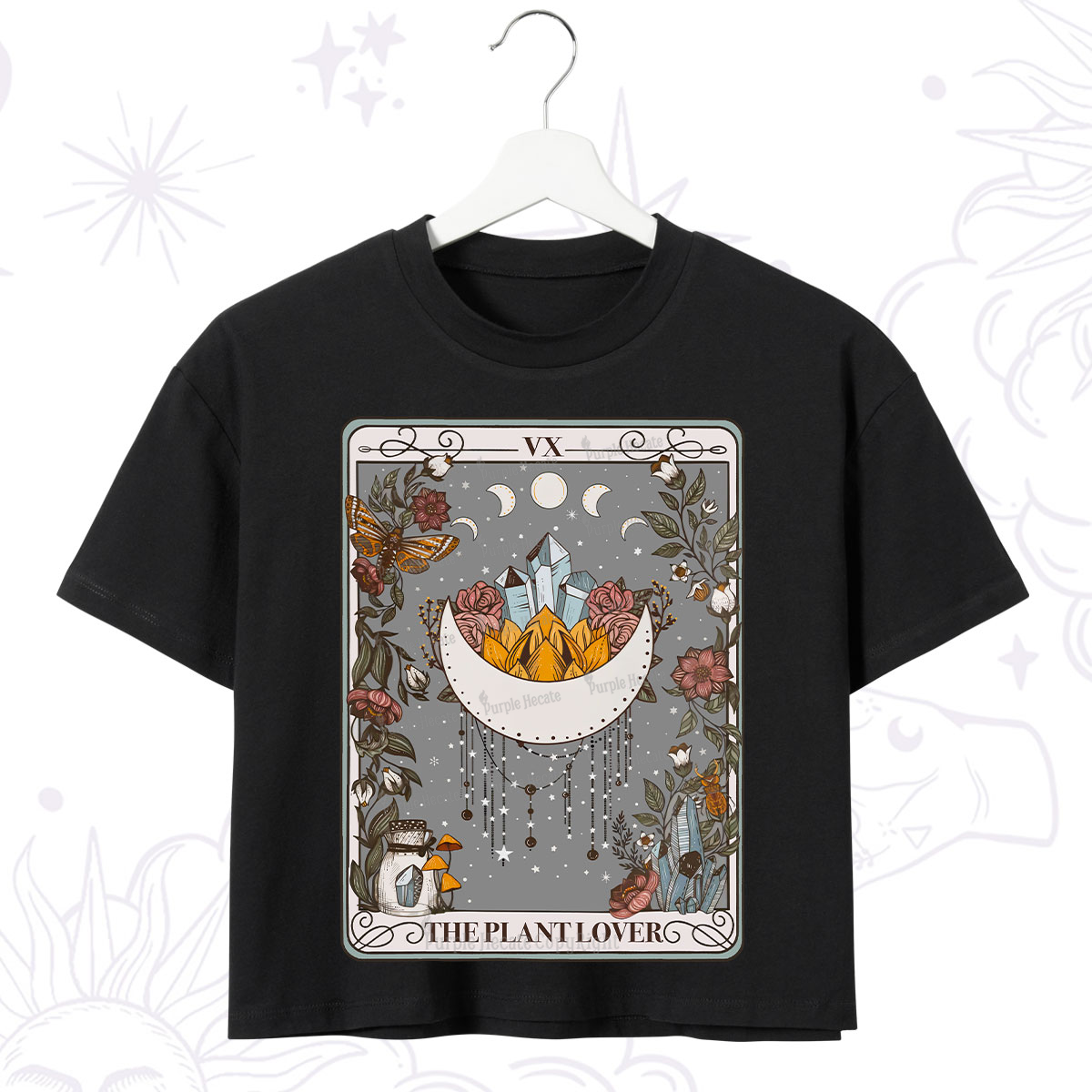 Purplehecate The Moon Tarot Crop T-Shirt