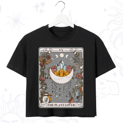 Purplehecate The Moon Tarot Crop T-Shirt