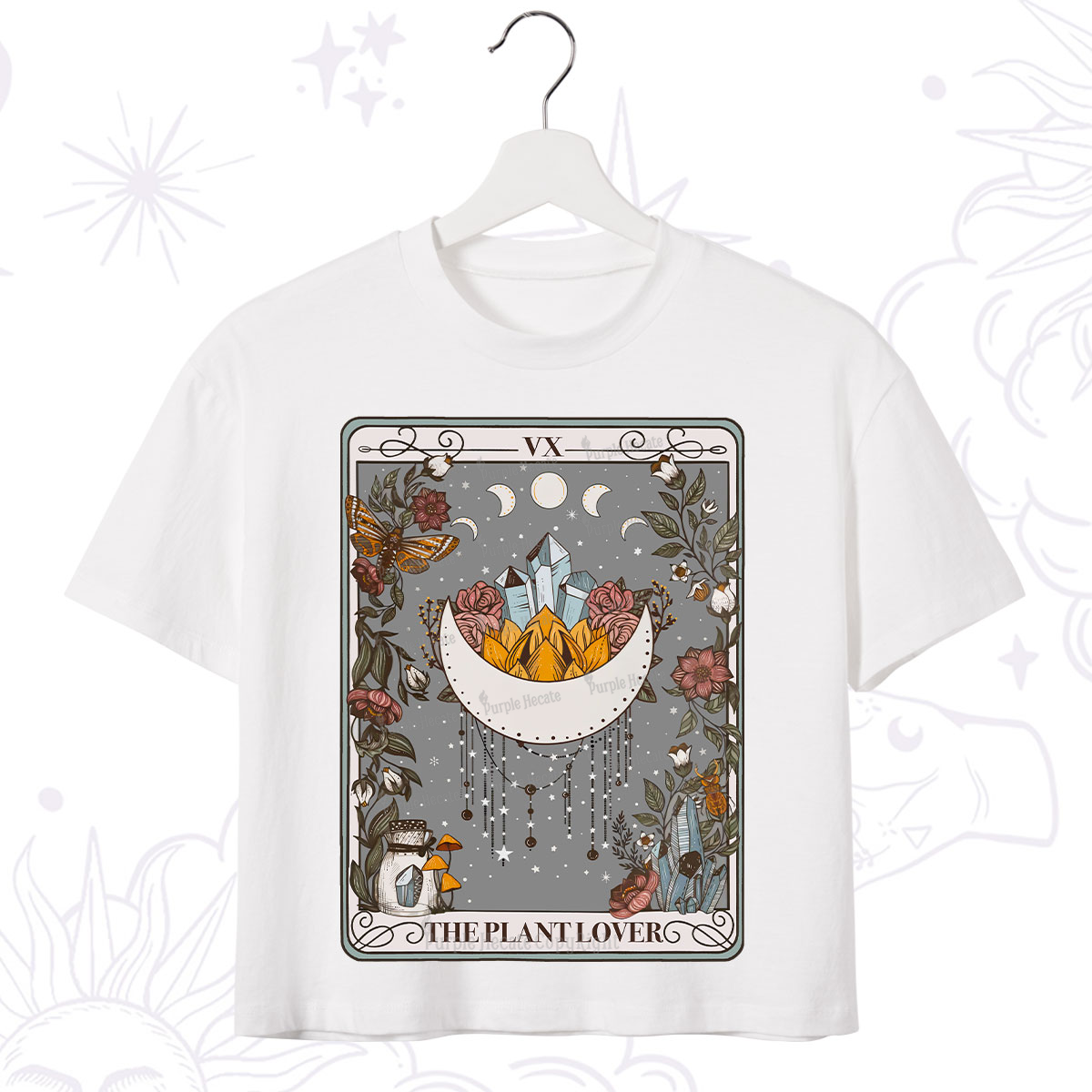 Purplehecate The Moon Tarot Crop T-Shirt