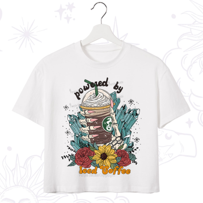 Purplehecate Powered By Ice Coffee Crop T-Shirt