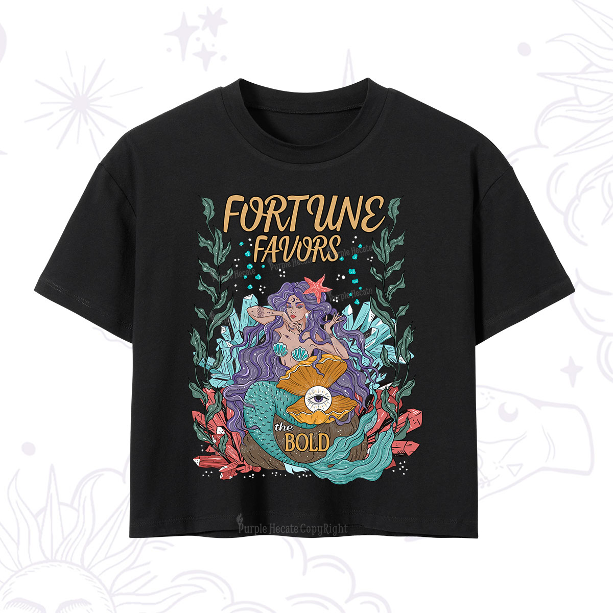 Purplehecate Fortune Favors The Bold Crop T-Shirt