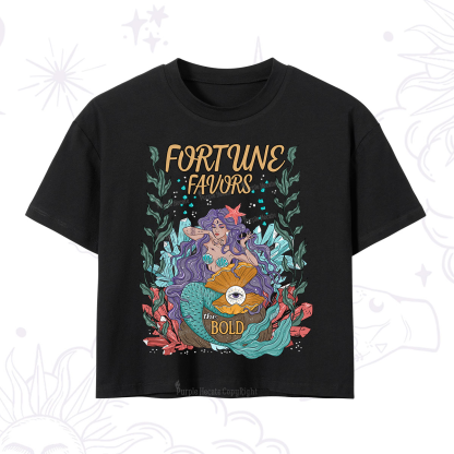 Purplehecate Fortune Favors The Bold Crop T-Shirt