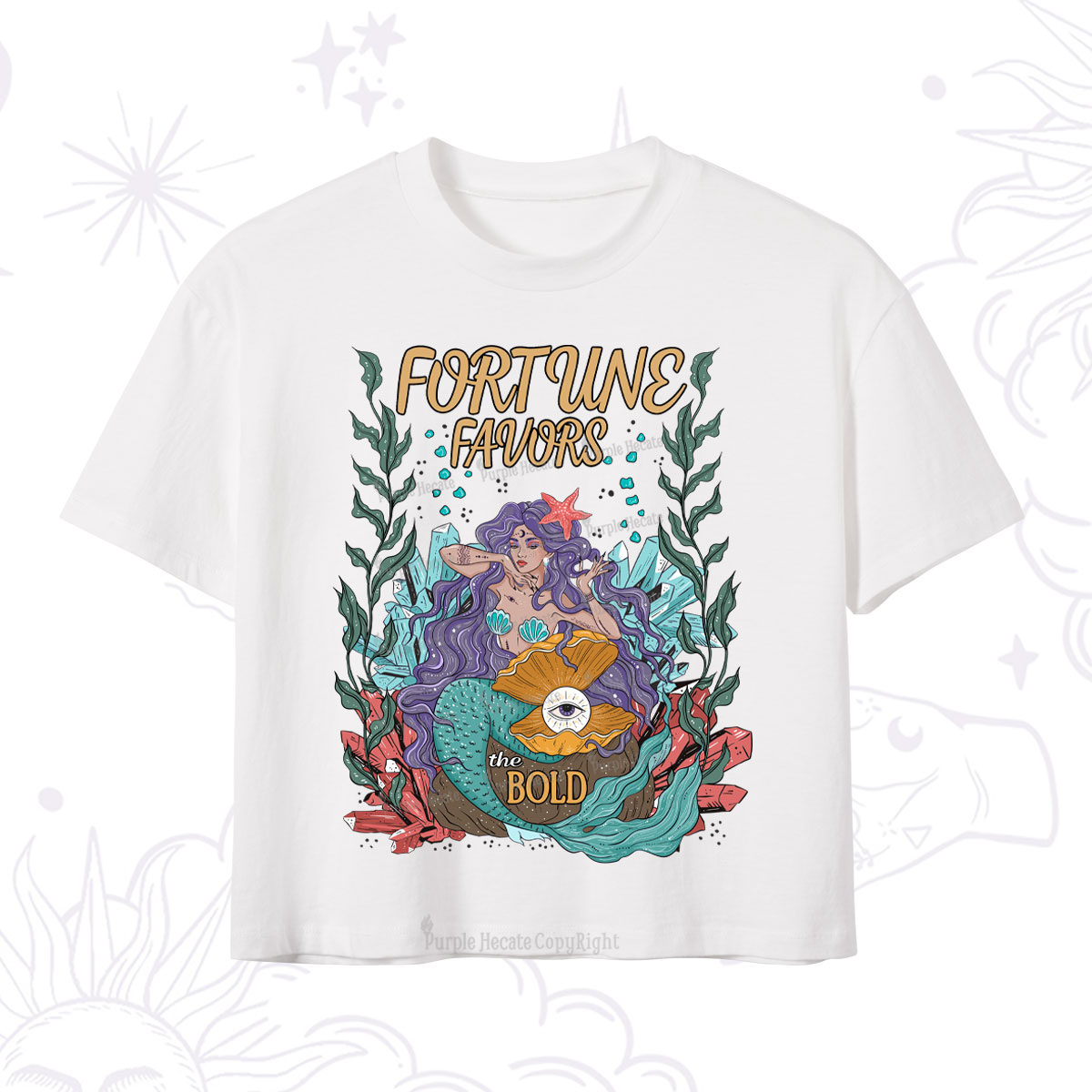 Purplehecate Fortune Favors The Bold Crop T-Shirt