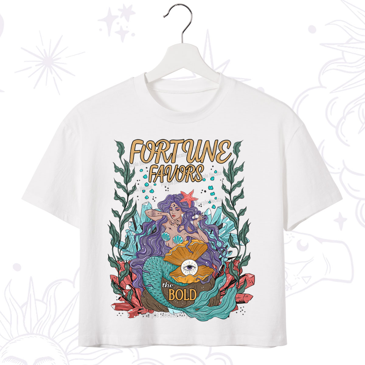 Purplehecate Fortune Favors The Bold Crop T-Shirt