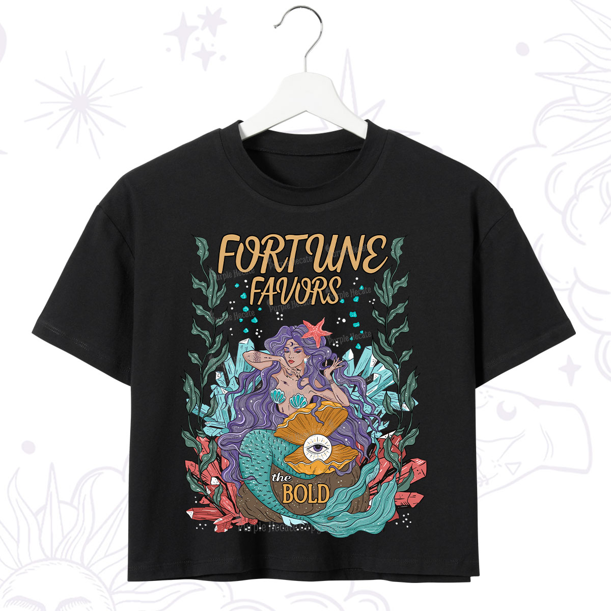 Purplehecate Fortune Favors The Bold Crop T-Shirt