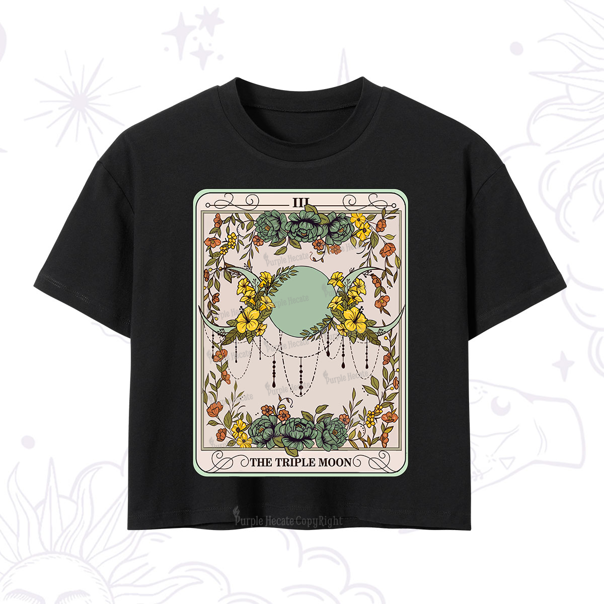 Purplehecate The Triple Moon Tarot Crop T-Shirt