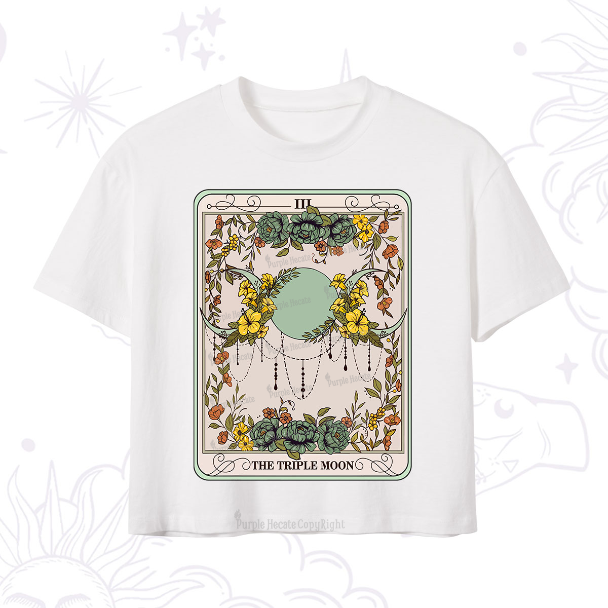 Purplehecate The Triple Moon Tarot Crop T-Shirt