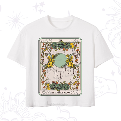Purplehecate The Triple Moon Tarot Crop T-Shirt