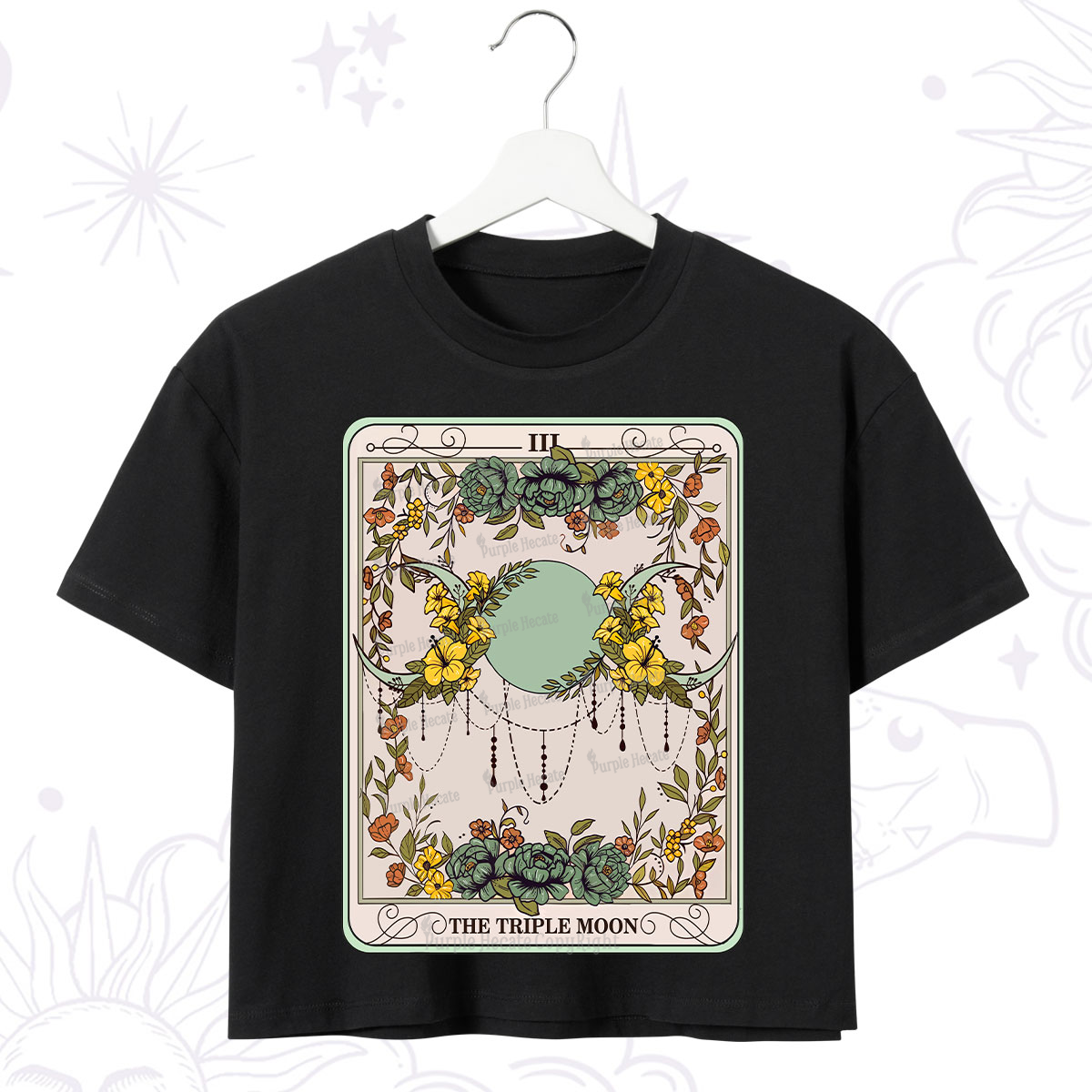 Purplehecate The Triple Moon Tarot Crop T-Shirt