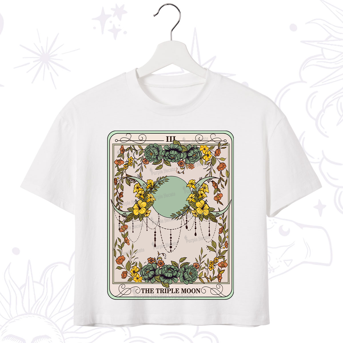 Purplehecate The Triple Moon Tarot Crop T-Shirt