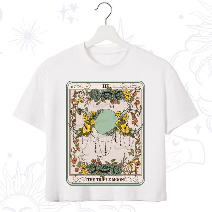 Purplehecate The Triple Moon Tarot Crop T-Shirt