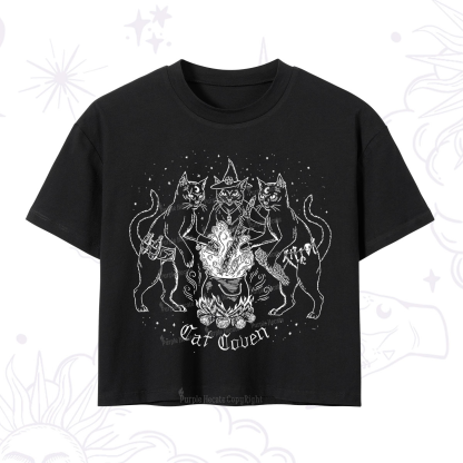 Purplehecate Cat Coven Crop T-Shirt