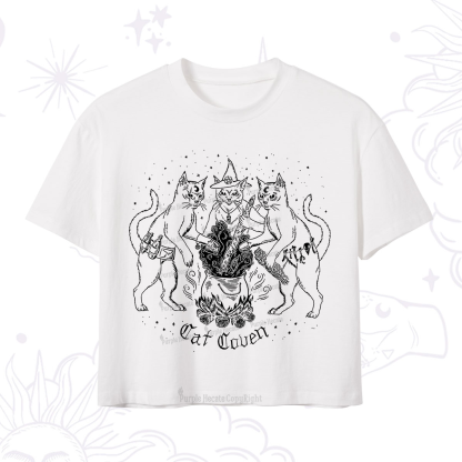 Purplehecate Cat Coven Crop T-Shirt