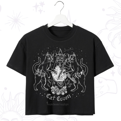 Purplehecate Cat Coven Crop T-Shirt