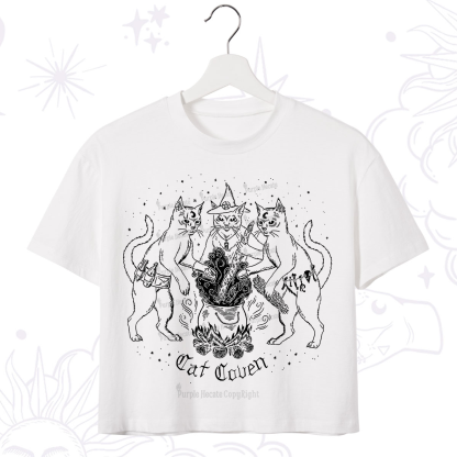 Purplehecate Cat Coven Crop T-Shirt