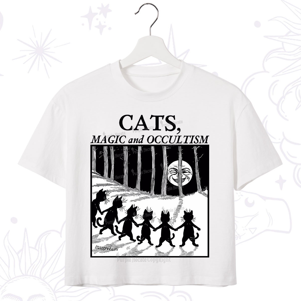 Purplehecate Cats Magic And Occultism Crop T-Shirt