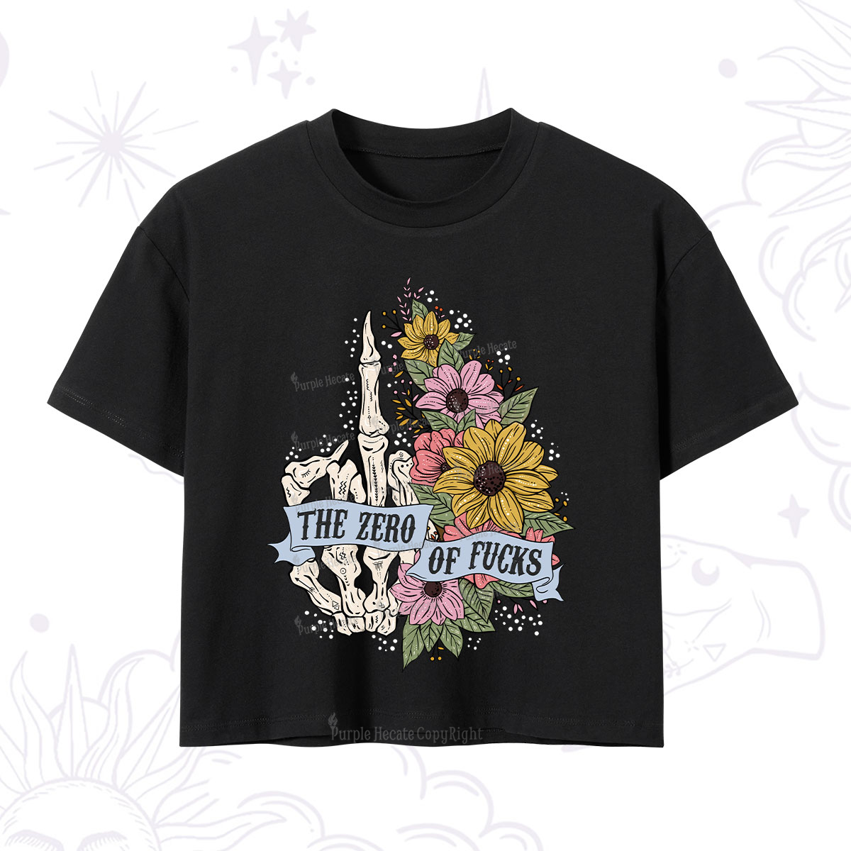 Purplehecate The Zero Of Fucks Crop T-Shirt
