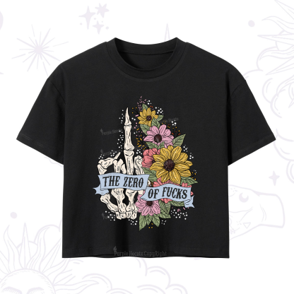 Purplehecate The Zero Of Fucks Crop T-Shirt