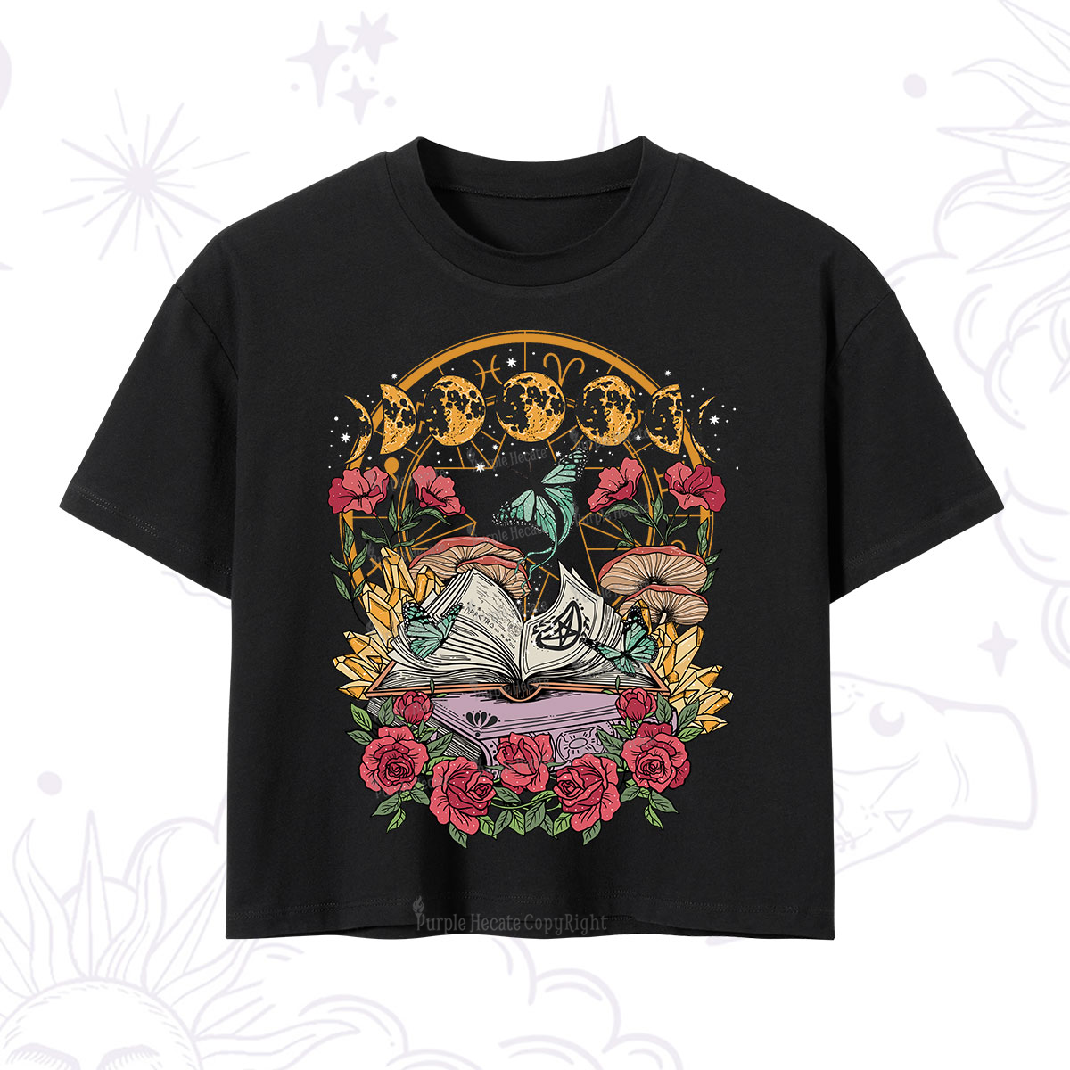 Purplehecate Witchy Book Crop T-Shirt