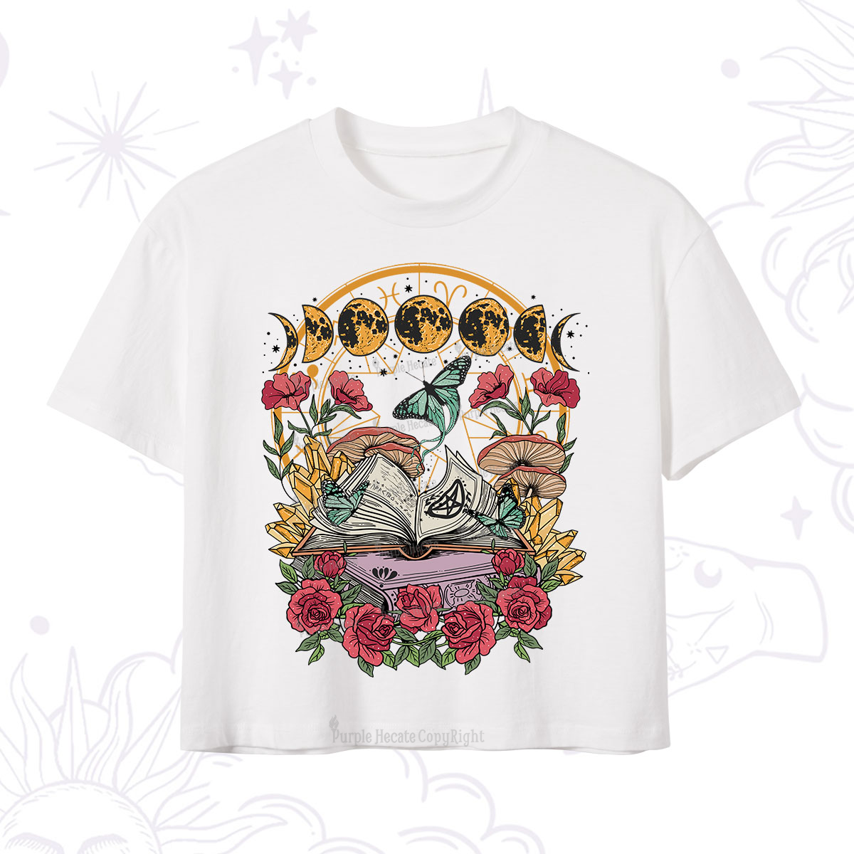 Purplehecate Witchy Book Crop T-Shirt
