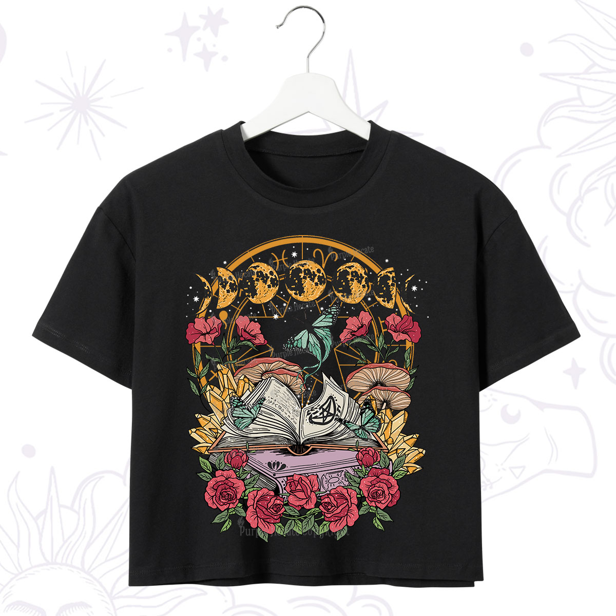 Purplehecate Witchy Book Crop T-Shirt