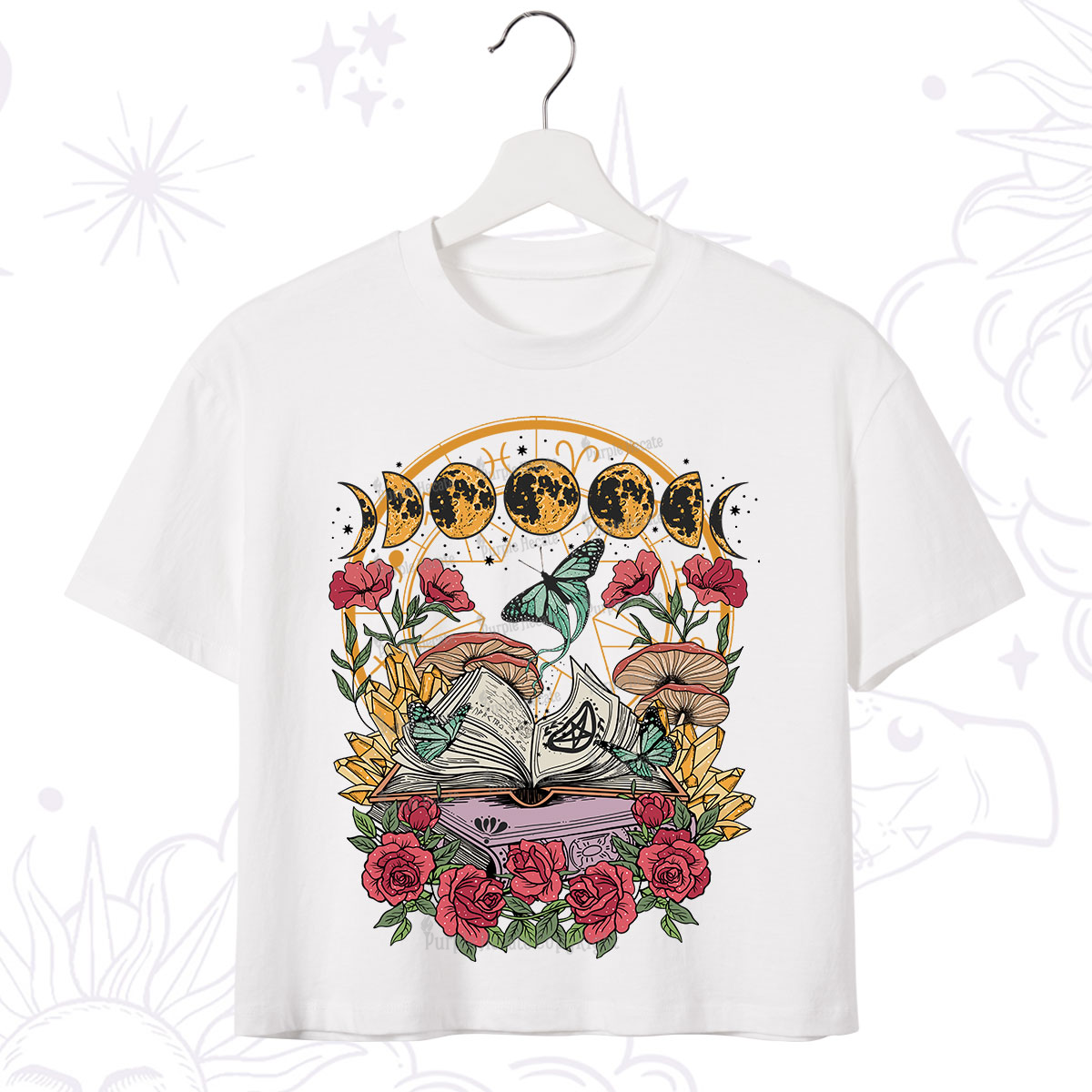 Purplehecate Witchy Book Crop T-Shirt
