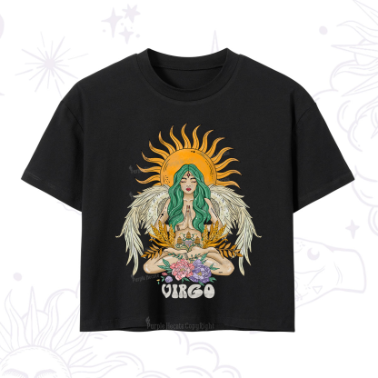 Purplehecate Sun Guardian Of Virgo Zodiac Crop T-Shirt